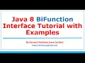 Java 8 BiFunction Interface Tutorial with Examples Lambda Expression