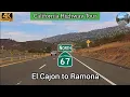 State Route 67 North El Cajon to Ramona CA California Highway Tour 4K