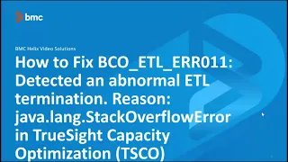 How to fix Token expired java lang StackOverflow error in TSOM ETL