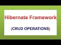 Hibernate Framework CRUD Operations