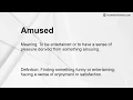 Amused Meaning