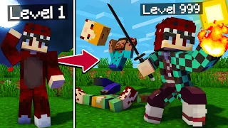 ماين كرافت بس تحولت الى قاتل شياطين من انمي Demon Slayer 