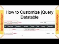 jQuery DataTable Server Side How to Customize jQuery DataTable