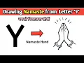 Drawing Namaste from Letter Y How to Draw Namaste Hand Step By Step