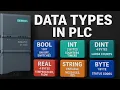 Data Types in PLC Data Types uses Function Bool Byte INT Real Sting Word