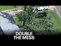 Denton County residents clearing debris from two major severe weather events