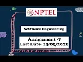 NPTEL SOFTWARE ENGINEERING WEEK 7TH ASSIGNMENT SOLUTIONS SOFTWARE ENGINEERING
