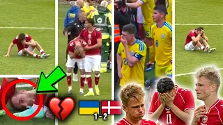 every reaction after christian eriksen collapsed on the pitch again during denmark vs ukraine