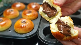بريوش خفيف و مفشفش محشي بالشكلاطة 😍 أسهل عجينة بريوش ناجحة 100%