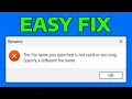 How To Fix The File Name is Too Long Error
