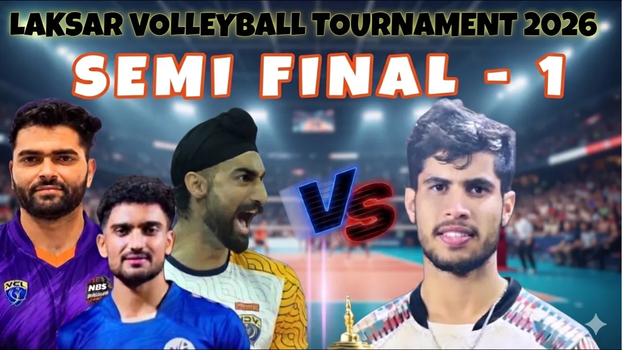 Semi final 1  karan sandhu Laksar Matches volleyball tournament 2026