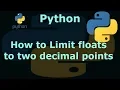 Python Limiting floats to two decimal points