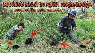 Download Nekad Mancing Belut Besar Di Rawa-rawa Terbengkalai. Pasang Puluhan Pancing Belut. Eel Fishing MP3