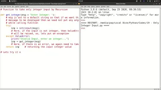 How to take only Integer Input in Python