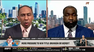 FIRST TAKE | Who’s under MORE pressure to win a title: Wemby or Brunson? - Stephen A. & Perk DEBATE