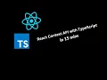React Context API with TypeScript UserContext React TypeScript