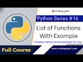 List of Functions in Python Python Tutorial for Beginners Python in Hindi - Codingxpert