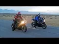 Suzuki GSXR 600 vs Yamaha R6 - Onboard exhaust sounds top speed more