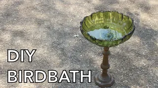 DIY Birdbath Thrift Store Upcycle