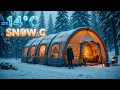 Lagu Camping in a Snowstorm at -14°C | Luxury Inflatable Tent ASMR Experience