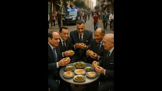 مشهد خيالي لرؤساء مصر وهم بياكلوا طعمية في الشارع المصري اكسبلورر رؤساء مشهد طعميه زعماء 