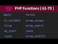 TOP 100 PHP Functions 61 - 70 Learn PHP Programming
