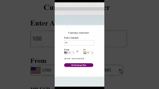 currency converter using fetch API and JavaScript