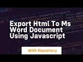 export html to ms word document using javascript