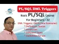 DML Triggers in Oracle - Row Level Trigger