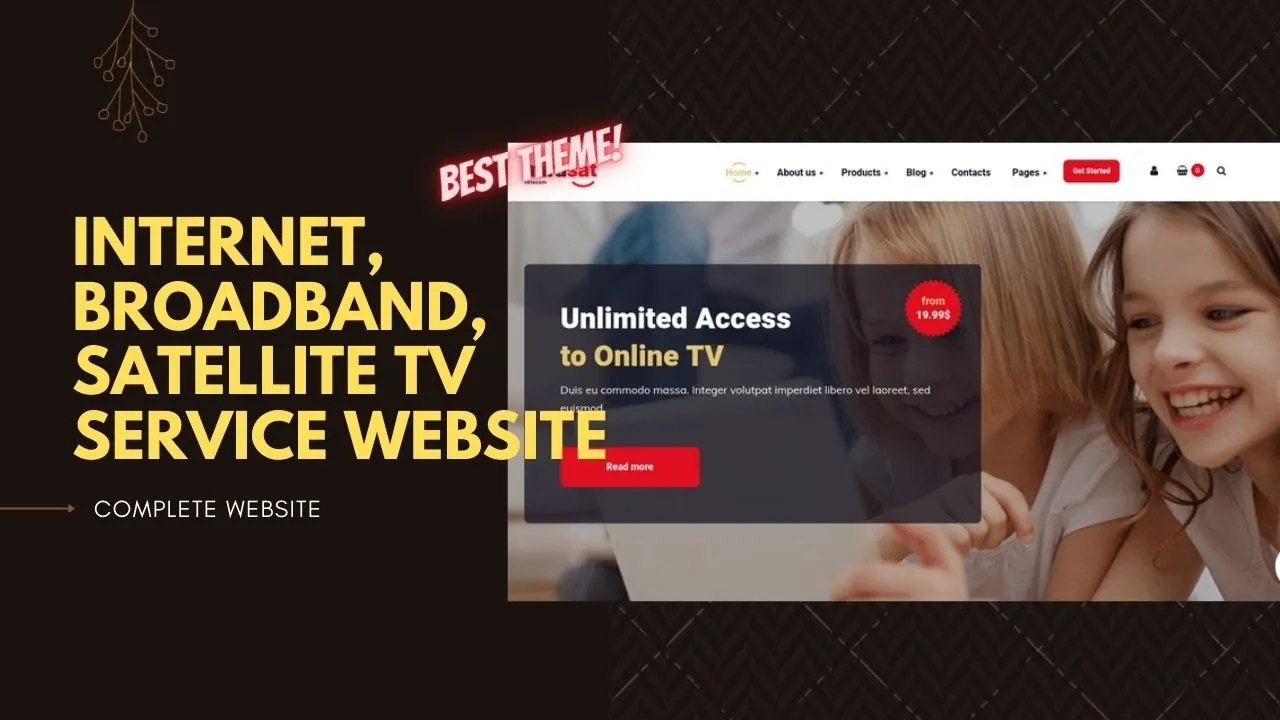 Internet, Cable, Satellite TV Provider Website | Broadband Telecom Service Theme | Mirasat Theme