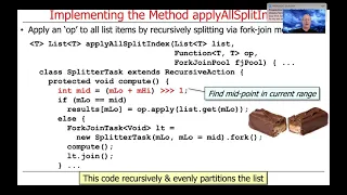 Evaluating the applyAll SplitIndex Java Fork-Join Framework Programming Model