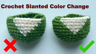 Crochet Yarn Color Change for Slanted Edge Tutorial Mastering Crochet Skills