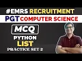 EMRS PGT Computer Science Preparation Python List MCQ EMRS PGT Computer Science Question Paper