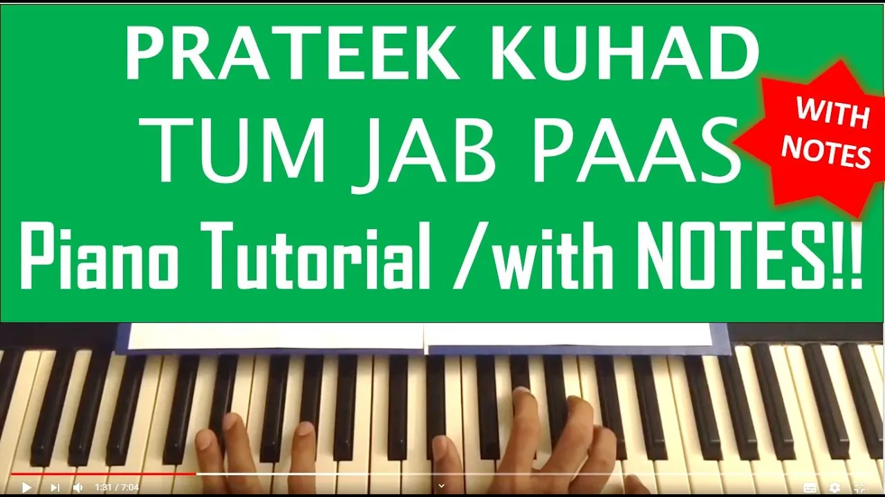 Tum jab paas - Prateek Kuhad - Keyboard Piano Tutorial Easy Lesson  - Chords Notes Sheet Music