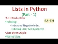 Python Lists Lists in Python examples Indexing Nested Lists Mutable Negative index CBSE