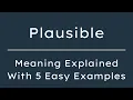 Plausible Meaning in English With 5 Example Sentences Plausible Meaning in English