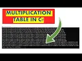 Multiplication Table Done With Double For Loops in C Sharp