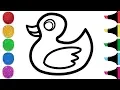 4 Ducks Coloring Pages Drawing Rubber Ducks Coloring Learn Colors For Kids