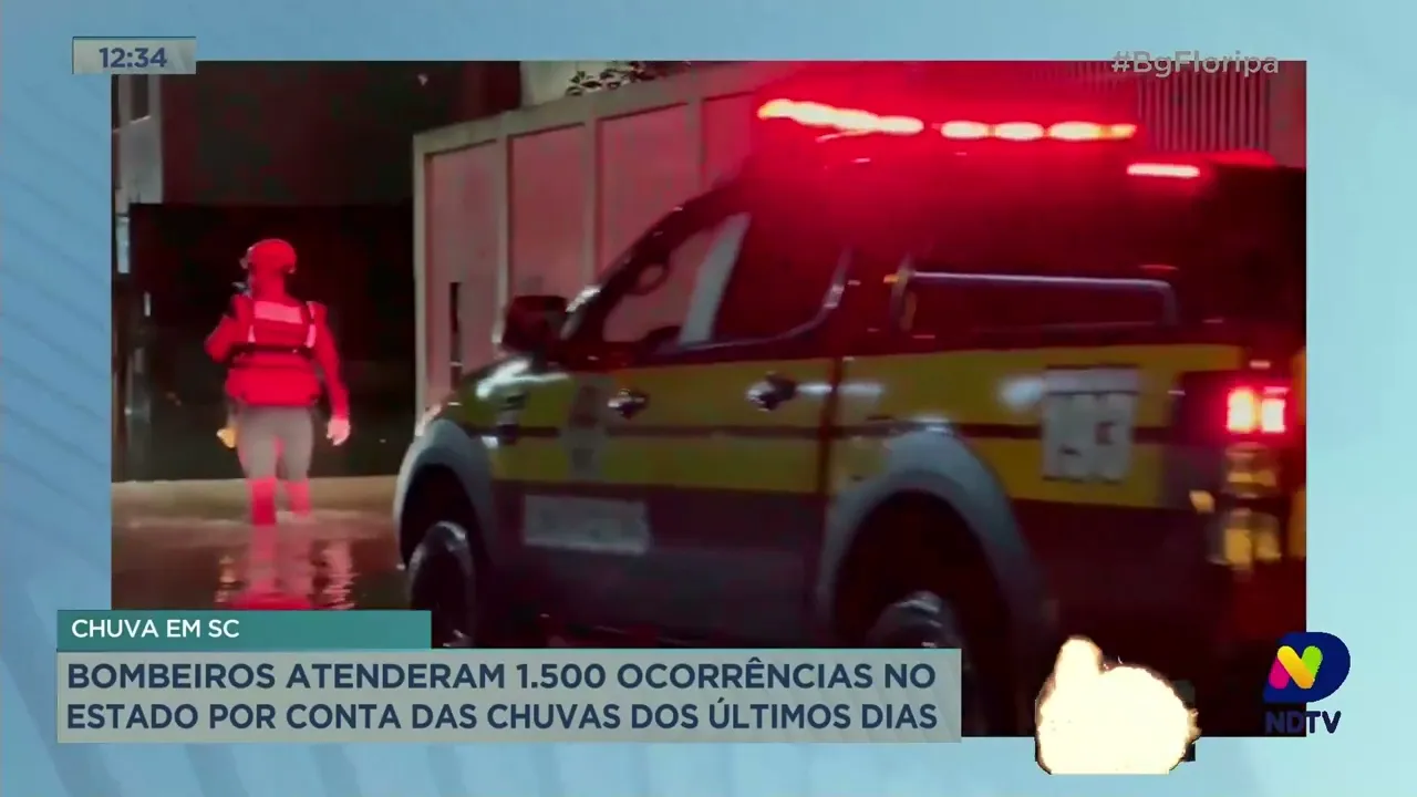 Bombeiros de SC já atenderam 1.500 ocorrências por conta das chuvas dos últimos dias