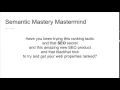Semantic Mastery Mastermind SEO Training