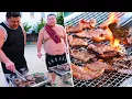 Download Lagu Summer BBQ 🍖🔥 Rikishi Grill Meat for 100 People🥩