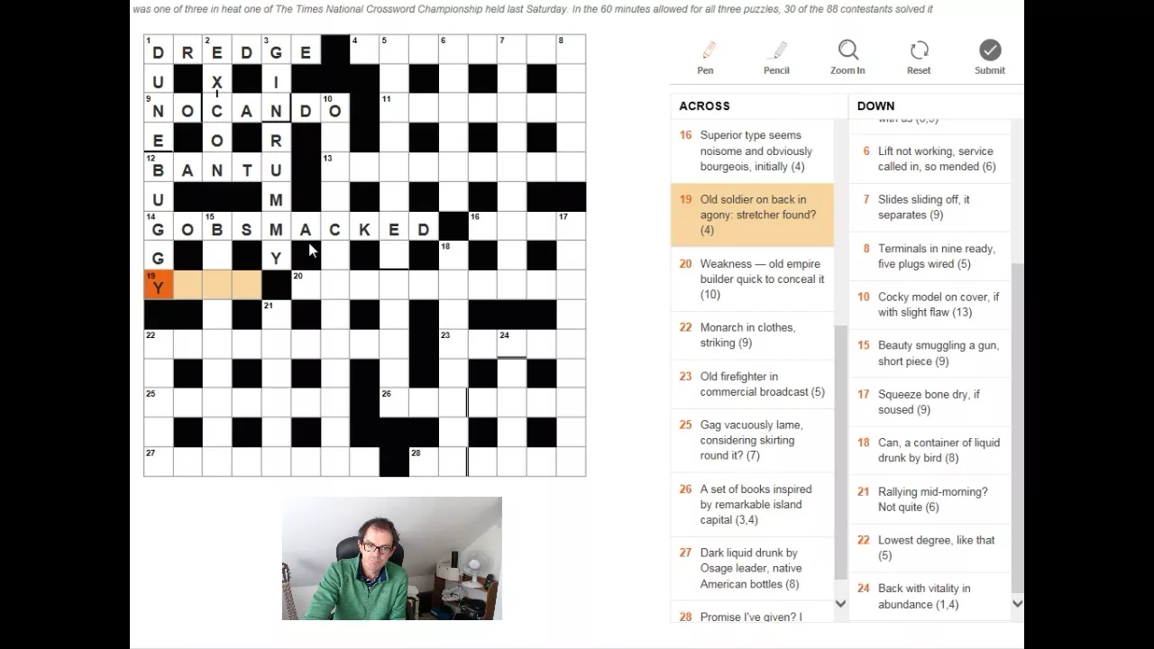 Solving The Times crossword on 8 Nov 2017
