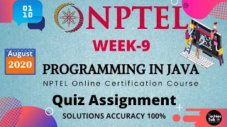 NPTEL Programming in Java Week 9 Quiz Assignment Solutions August 2020 Swayam