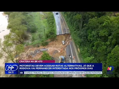 BR-470 interditada devido a cratera: motoristas precisam utilizar rotas alternativas