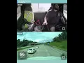 Dashcam shows a car losing control then rolling and crashing into vehicles in opposite lanes