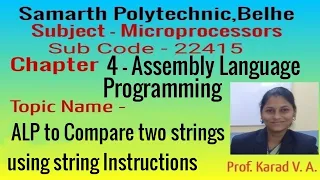 Chapter 4 - ALP to Compare two strings using string Instructions