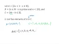 Set Definitions and Operations Sample Problems