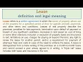 Lease definition and legal meaning