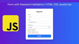 How to Create a Responsive Registration Form with Password Validation HTML CSS JavaScript