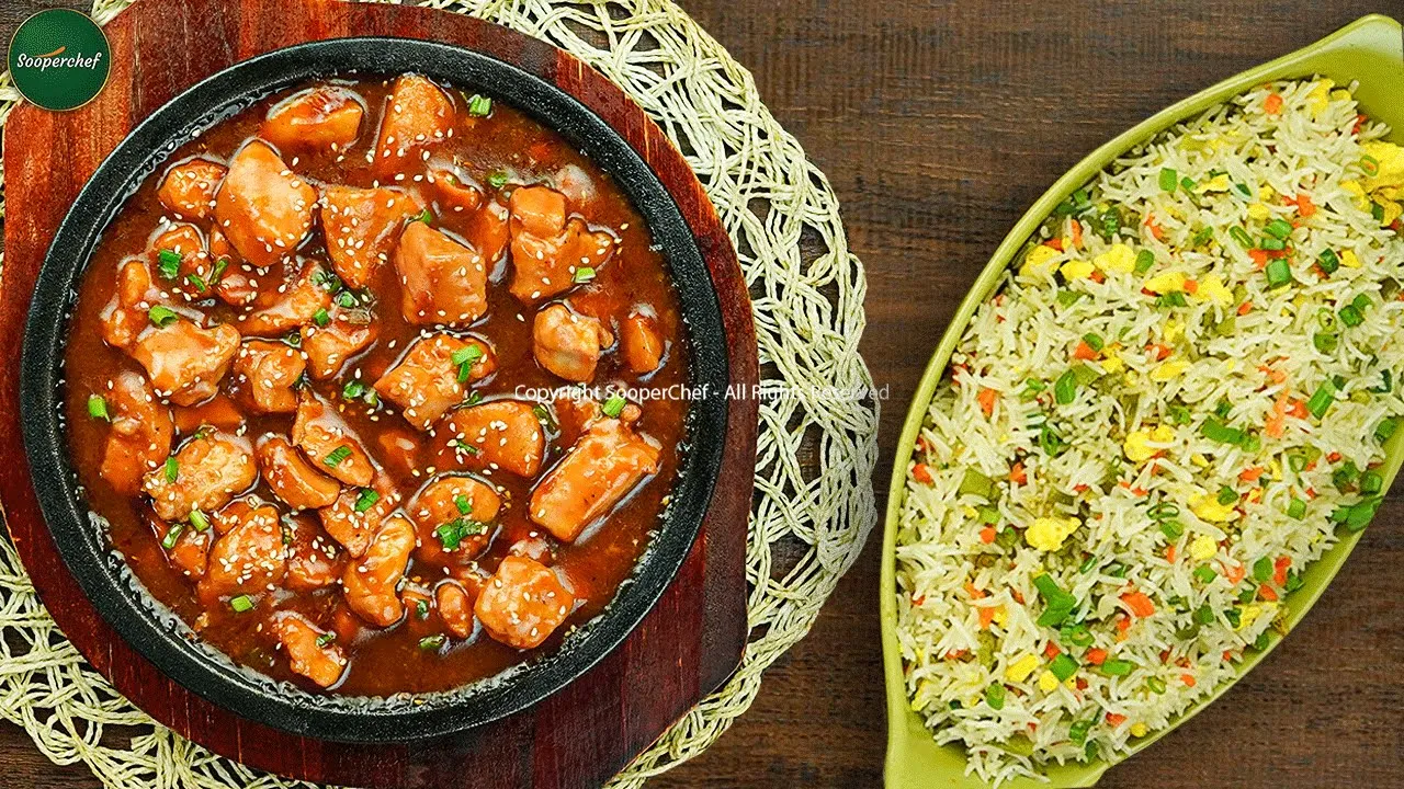 Delicious Chicken Manchurian with Egg Fried Rice Recipe by SooperChef